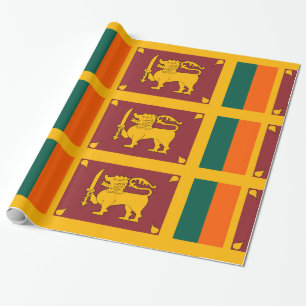 Sri Lanka Gold Orange Green Geschenkpapier