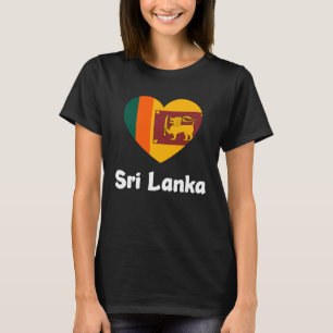Sri Lanka Herzenflagge Cool Asien Minimal Sri Lank T-Shirt