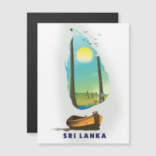 Sri Lanka Illustrierte Karte Tourismus Poster.