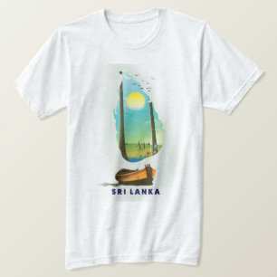 Sri Lanka Illustrierte Karte Tourismus Poster. T-Shirt