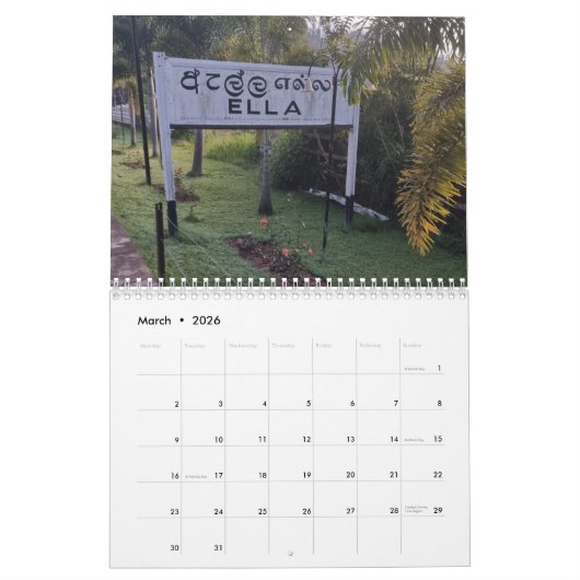 Sri Lanka-Kalender 2026 Kalender (Mär 2026)