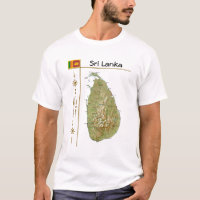 Sri Lanka Karte + Flagge + T - Shirt