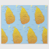 Sri Lanka-Karte Geschenkpapier (Flach)