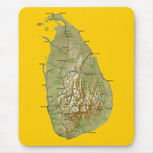 Sri Lanka Karte Mousepad (Vorne)