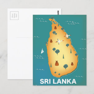 Sri Lanka Karte Reiseplakat