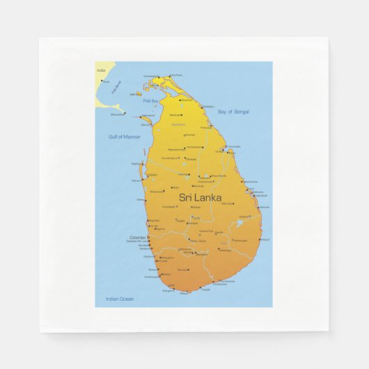 Sri Lanka-Karte Serviette (Vorderseite)