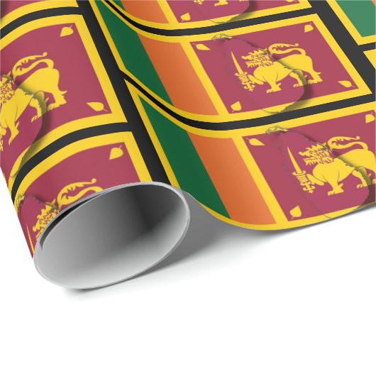SRI LANKA Karte | sri-lankische Flagge Geschenkpapier (Rolleneckpunkt)