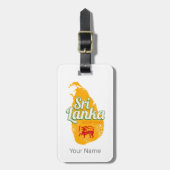 Sri Lanka Karte Vintag Holiday Island Souvenir Gepäckanhänger (Vorderseite vertikal)