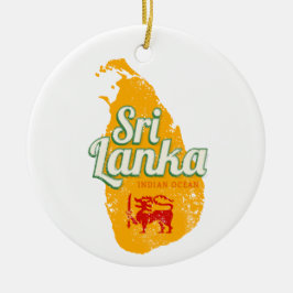 Sri Lanka Karte Vintag Holiday Island Souvenir Keramik Ornament