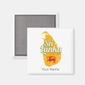 Sri Lanka Karte Vintag Holiday Island Souvenir Magnet (Vorderseite/Rückseite)