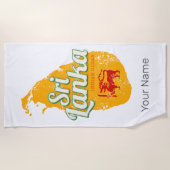 Sri Lanka Karte Vintag Holiday Island Souvenir Strandtuch (Vorderseite)