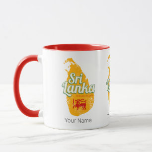 Sri Lanka Karte Vintage Urlaub Insel Souvenir Tasse