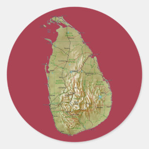 Sri Lanka Karten-Aufkleber Runder Aufkleber