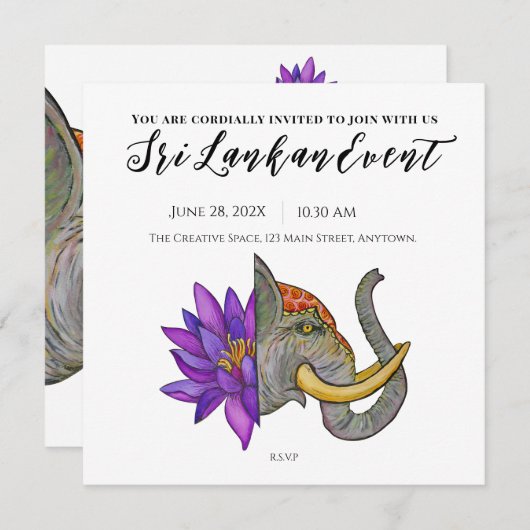 Sri Lanka Künstlerische Gestaltung Save The Date (Vorne/Hinten)