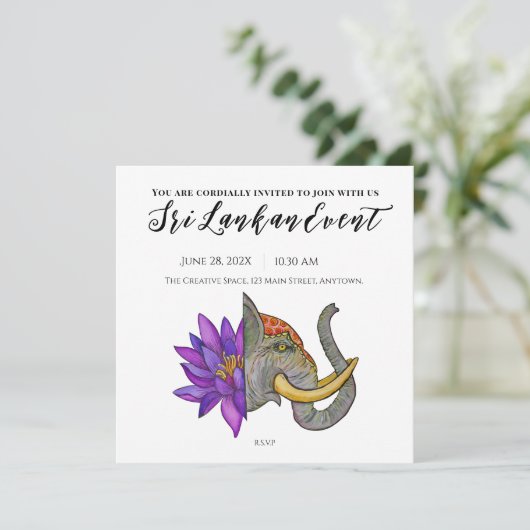 Sri Lanka Künstlerische Gestaltung Save The Date (Stehend Vorderseite)