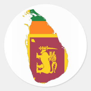 Sri-lanka-Landesflagge-Symbol Silhouette Runder Aufkleber