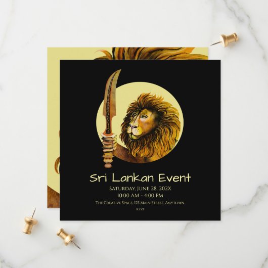 Sri Lanka Lion Save The Date (Vorderseite/Rückseite Beispiel)
