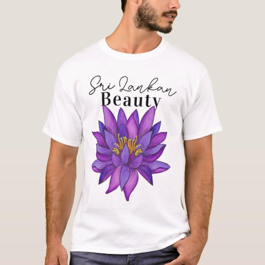 Sri Lanka Lotus Blume Malerei T-Shirt (Vorderseite)