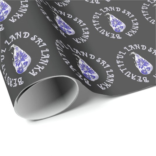 Sri Lanka Lotus Map Geschenkpapier (Rolleneckpunkt)