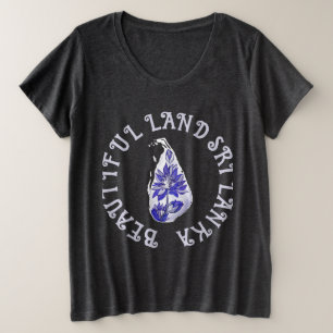 Sri Lanka Lotus Map Große Größe T-Shirt