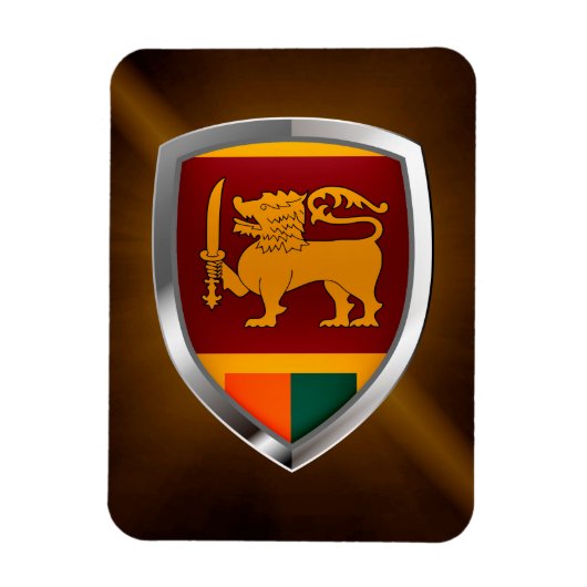 Sri Lanka Metallic Emblem Magnet (Vertikal)