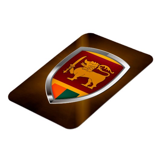 Sri Lanka Metallic Emblem Magnet (Linke Seite)
