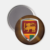 Sri Lanka metallisches Emblem Magnet (Vorderseite/Rückseite)