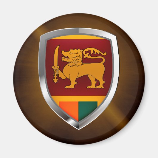 Sri Lanka metallisches Emblem Magnet (Vorne)