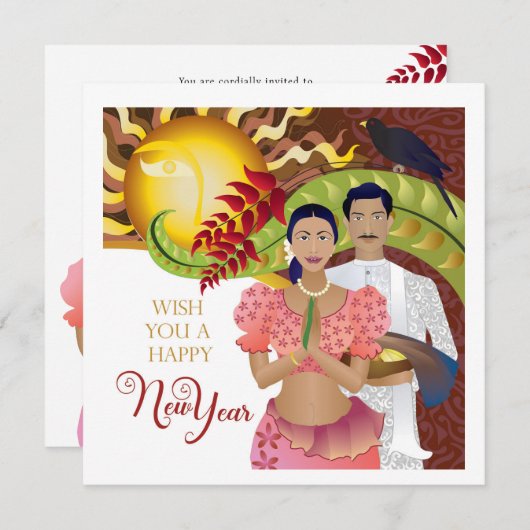 Sri Lanka Neujahrsfeier Save The Date (Vorne/Hinten)