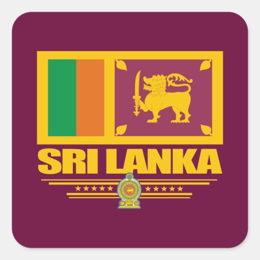 Sri Lanka Pride Quadratischer Aufkleber (Vorderseite)
