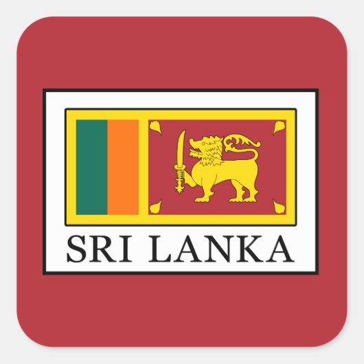 Sri Lanka Quadratischer Aufkleber (Vorderseite)