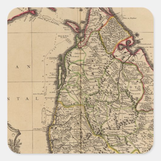 Sri Lanka Quadratischer Aufkleber (Vorderseite)