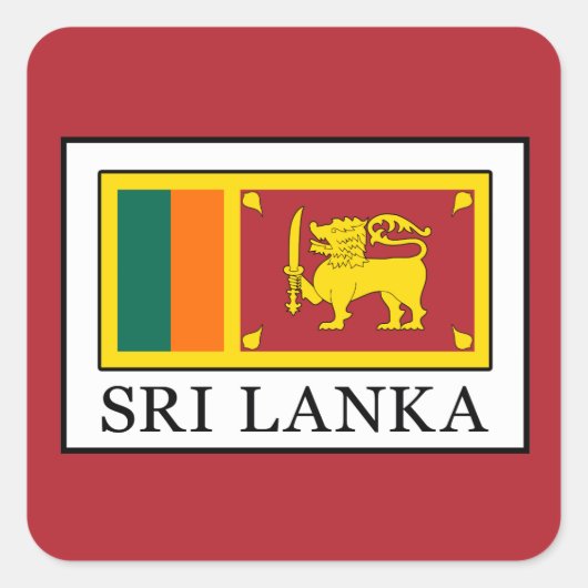 Sri Lanka Quadratischer Aufkleber (Vorderseite)