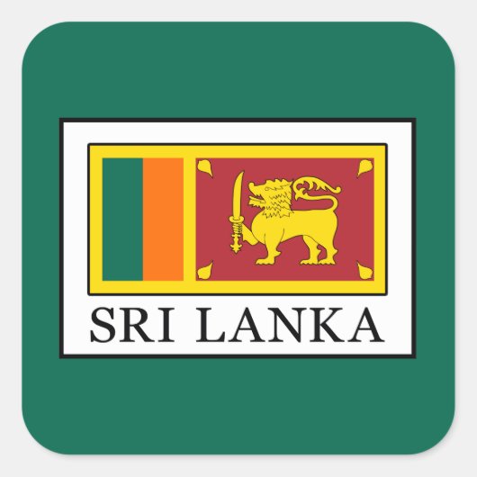 Sri Lanka Quadratischer Aufkleber (Vorderseite)