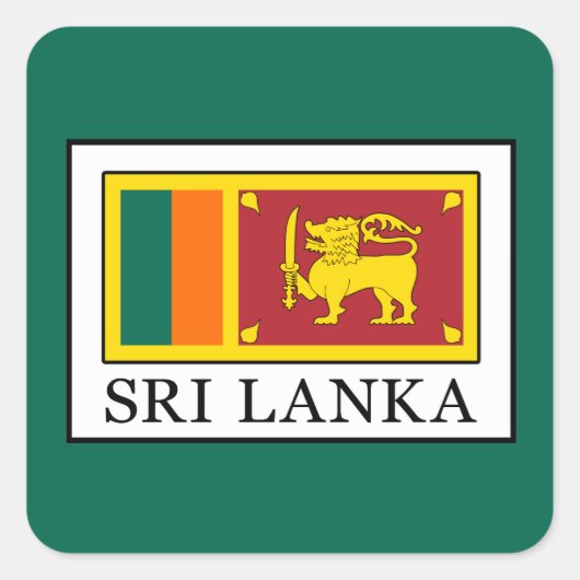 Sri Lanka Quadratischer Aufkleber (Vorderseite)