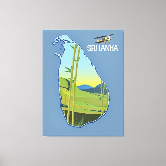 Sri Lanka Reisekarte Leinwanddruck (Vorderseite)