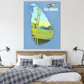 Sri Lanka Reisekarte Leinwanddruck (Insitu (Schlafzimmer))