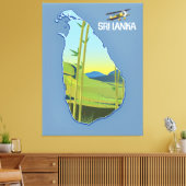 Sri Lanka Reisekarte Leinwanddruck (Insitu (Wohnzimmer))