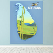 Sri Lanka Reisekarte Leinwanddruck (Insitu (Holzboden))