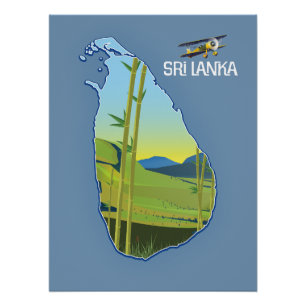 Sri Lanka Reisekarte Poster