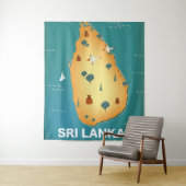 Sri Lanka Reiseplakat-Flyer Wandteppich (Beispiel)