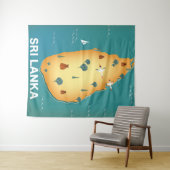 Sri Lanka Reiseplakat-Flyer Wandteppich (Beispiel (Horizontal))