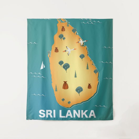 Sri Lanka Reiseplakat-Flyer Wandteppich (Vorderseite)