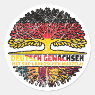 Sri Lanka Sri lankisch Deutsch Deutschland Baum Runder Aufkleber