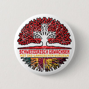 Sri Lanka Sri-Lankisch Schweizer Schweiz Baum Button