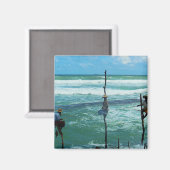 Sri Lanka Stilfischerei Magnet (Vorderseite/Rückseite)