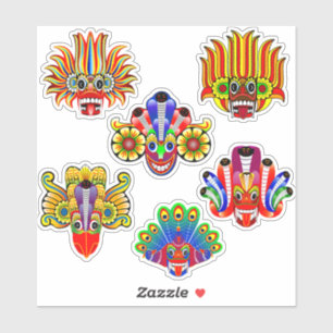 Sri Lanka - traditionelles Demon/Yaka-Maskenaufkle Aufkleber