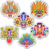 Sri Lanka - traditionelles Demon/Yaka-Maskenaufkle Aufkleber (Vorderseite)