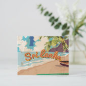 Sri Lanka Vintag Vacation Poster Postkarte (Stehend Vorderseite)