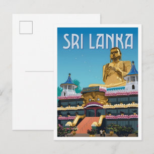 Sri Lanka Vintage Art Reise Postkarte